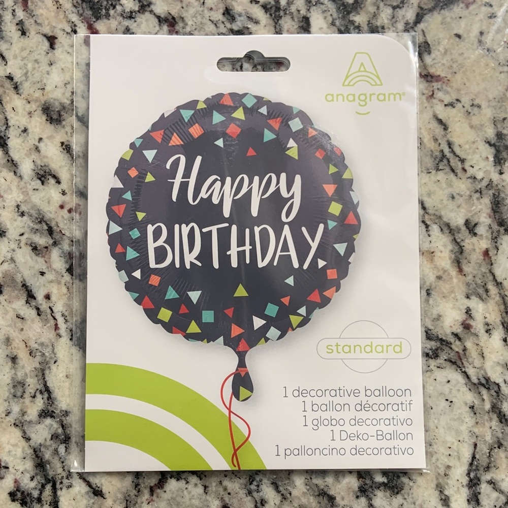 Anagram "Happy Birthday" Decorative Balloon- BNWT